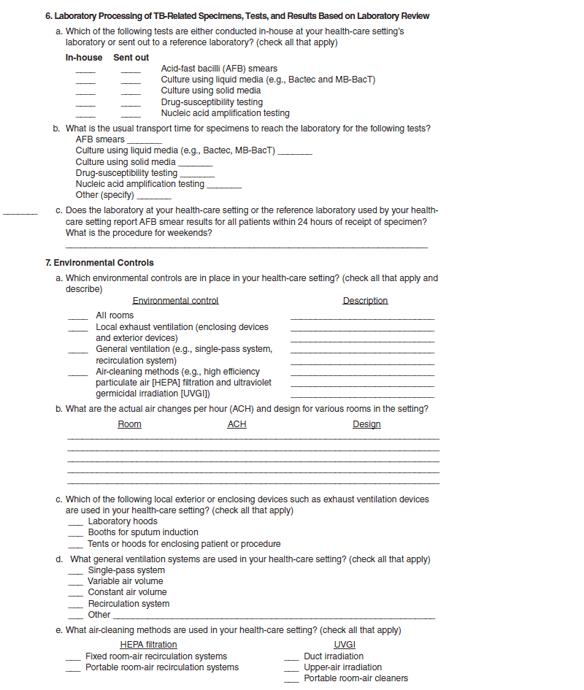 Appendix B. (Continued) Tuberculosis (TB) risk assessment worksheet